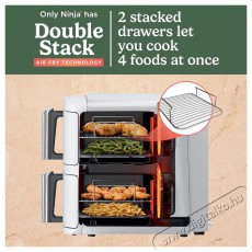 Ninja SL400EUWH Double Stack XL, 9,5 l, fehér Konyhai termékek - Konyhai kisgép (sütés / főzés / hűtés / ételkészítés) - Légkeveréses főzőgép / elektromos kukta / multifunkciós sütő - 521841