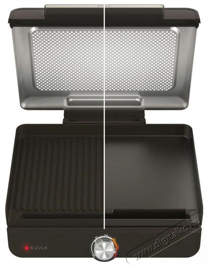 Ninja Shark  Sizzle&trade; GR101EU sz&uuml;rke/ez&uuml;st Konyhai term&eacute;kek - S&uuml;tő-főzőlap, tűzhely (szabadon&aacute;ll&oacute;) - Mini s&uuml;tő / mini grill / mini konyha - 529808