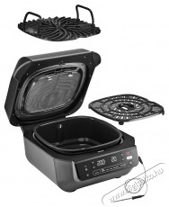 Ninja Foodi AirGrill EG351EU elektromos grill &eacute;s forr&oacute;levegős s&uuml;tő, Fekete/Ez&uuml;st Konyhai term&eacute;kek - Konyhai kisg&eacute;p (s&uuml;t&eacute;s / főz&eacute;s / hűt&eacute;s / &eacute;telk&eacute;sz&iacute;t&eacute;s) - Kontakt grill s&uuml;tő / s&uuml;tőlap - 534558