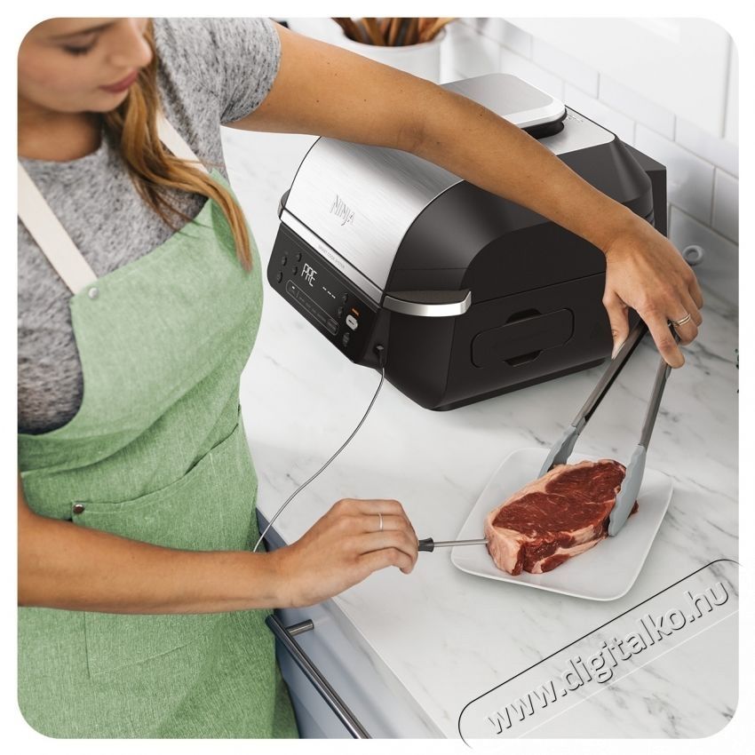 Ninja Foodi AirGrill EG351EU elektromos grill &eacute;s forr&oacute;levegős s&uuml;tő, Fekete/Ez&uuml;st Konyhai term&eacute;kek - Konyhai kisg&eacute;p (s&uuml;t&eacute;s / főz&eacute;s / hűt&eacute;s / &eacute;telk&eacute;sz&iacute;t&eacute;s) - Kontakt grill s&uuml;tő / s&uuml;tőlap - 534558