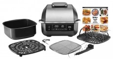 Ninja Foodi AirGrill EG351EU elektromos grill &eacute;s forr&oacute;levegős s&uuml;tő, Fekete/Ez&uuml;st Konyhai term&eacute;kek - Konyhai kisg&eacute;p (s&uuml;t&eacute;s / főz&eacute;s / hűt&eacute;s / &eacute;telk&eacute;sz&iacute;t&eacute;s) - Kontakt grill s&uuml;tő / s&uuml;tőlap - 534558