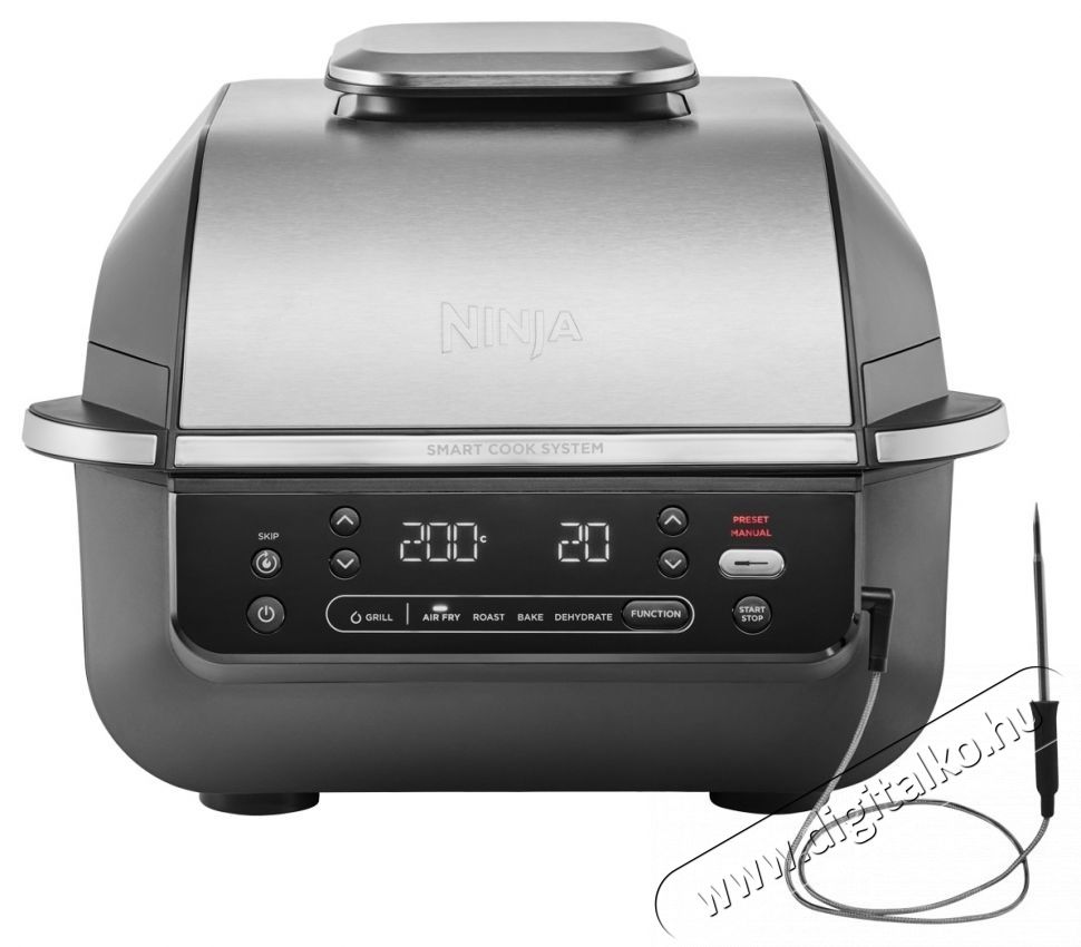 Ninja Foodi AirGrill EG351EU elektromos grill &eacute;s forr&oacute;levegős s&uuml;tő, Fekete/Ez&uuml;st Konyhai term&eacute;kek - Konyhai kisg&eacute;p (s&uuml;t&eacute;s / főz&eacute;s / hűt&eacute;s / &eacute;telk&eacute;sz&iacute;t&eacute;s) - Kontakt grill s&uuml;tő / s&uuml;tőlap - 534558