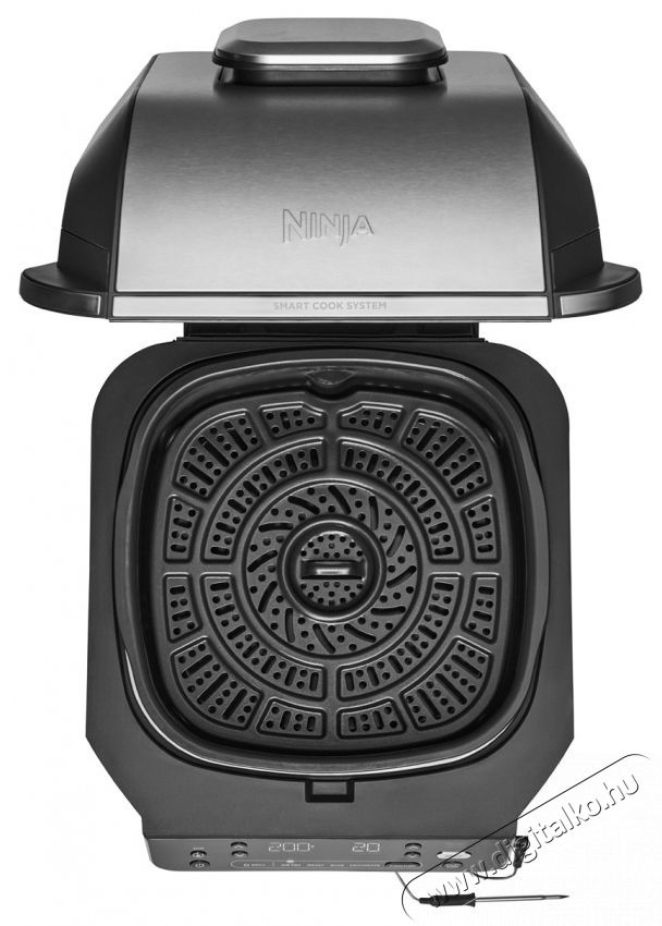 Ninja Foodi AirGrill EG351EU elektromos grill &eacute;s forr&oacute;levegős s&uuml;tő, Fekete/Ez&uuml;st Konyhai term&eacute;kek - Konyhai kisg&eacute;p (s&uuml;t&eacute;s / főz&eacute;s / hűt&eacute;s / &eacute;telk&eacute;sz&iacute;t&eacute;s) - Kontakt grill s&uuml;tő / s&uuml;tőlap - 534558
