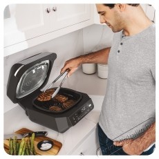 Ninja Foodi AirGrill EG351EU elektromos grill &eacute;s forr&oacute;levegős s&uuml;tő, Fekete/Ez&uuml;st Konyhai term&eacute;kek - Konyhai kisg&eacute;p (s&uuml;t&eacute;s / főz&eacute;s / hűt&eacute;s / &eacute;telk&eacute;sz&iacute;t&eacute;s) - Kontakt grill s&uuml;tő / s&uuml;tőlap - 534558
