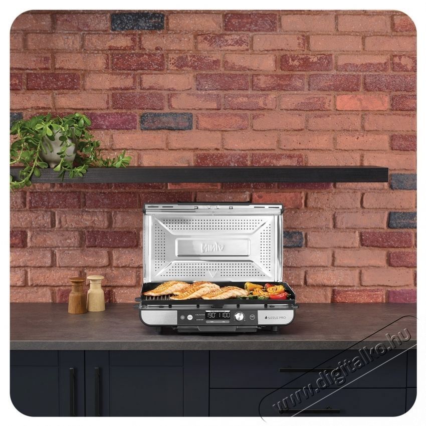 Ninja Sizzle Pro XL GX101EU elektromos grill, 1800 W, Inox H&aacute;ztart&aacute;s / Otthon / K&uuml;lt&eacute;r - K&uuml;lt&eacute;r / kerti term&eacute;k / grill - Kerti grill - 534559