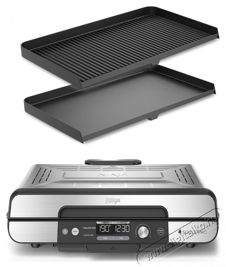 Ninja Sizzle Pro XL GX101EU elektromos grill, 1800 W, Inox H&aacute;ztart&aacute;s / Otthon / K&uuml;lt&eacute;r - K&uuml;lt&eacute;r / kerti term&eacute;k / grill - Kerti grill - 534559