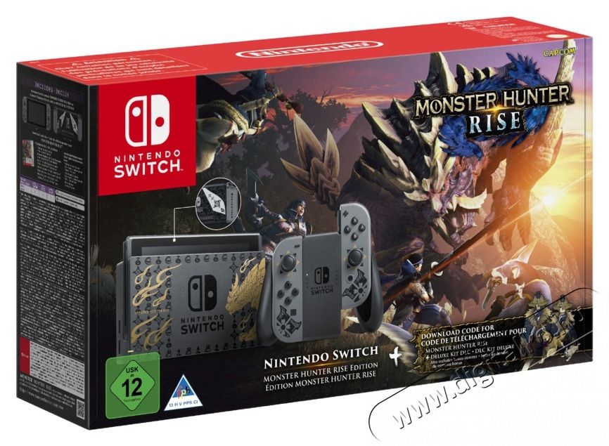 Nintendo Switch Monster Hunter Rise Edition j&aacute;t&eacute;kkonzol csomag Iroda &eacute;s sz&aacute;m&iacute;t&aacute;stechnika - J&aacute;t&eacute;k konzol - Kieg&eacute;sz&iacute;tő - 427986