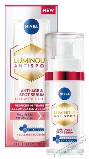 Nivea Luminous630 Sz&eacute;rum, 2 az 1-ben, r&aacute;nctalan&iacute;t&oacute;, pigmentfoltok ellen, 30 ml Sz&eacute;ps&eacute;g&aacute;pol&aacute;s / Eg&eacute;szs&eacute;g - Arc / bőr &aacute;pol&aacute;s - Kieg&eacute;sz&iacute;tő - 537160