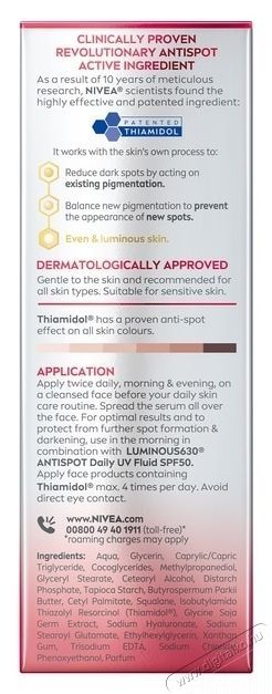 Nivea Luminous630 Sz&eacute;rum, 2 az 1-ben, r&aacute;nctalan&iacute;t&oacute;, pigmentfoltok ellen, 30 ml Sz&eacute;ps&eacute;g&aacute;pol&aacute;s / Eg&eacute;szs&eacute;g - Arc / bőr &aacute;pol&aacute;s - Kieg&eacute;sz&iacute;tő - 537160