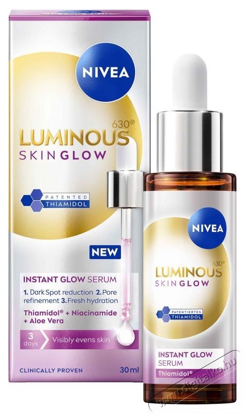 Nivea Luminous630 Skin Glow sz&eacute;rum, ragyog&oacute; bőr&eacute;rt, 30 ml Sz&eacute;ps&eacute;g&aacute;pol&aacute;s / Eg&eacute;szs&eacute;g - Arc / bőr &aacute;pol&aacute;s - Kieg&eacute;sz&iacute;tő - 537158