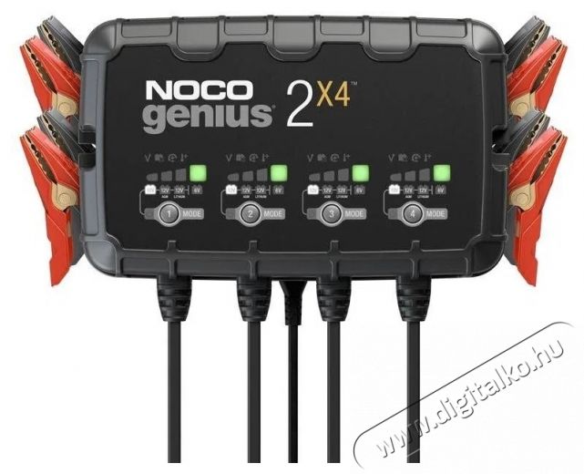 NOCO T&ouml;ltő 4 akkumul&aacute;tor t&ouml;lt&eacute;s&eacute;hez, 2&times; 4, 6   12 V, 2-40 Ah, 2 A Aut&oacute;hifi / Aut&oacute; felszerel&eacute;s - Aut&oacute;s / aut&oacute;hifi kieg&eacute;sz&iacute;tő - Aut&oacute; akkumul&aacute;tor t&ouml;ltő - 531991