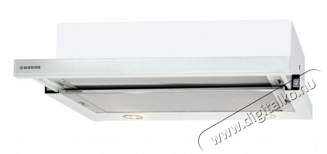 Nodor Extender 600 Glass teleszkópos páraelszívó 60cm - fehér Konyhai termékek - Páraelszívó - Beépíthető / kihúzható - 358486