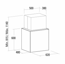 Nodor Isla Cube Glass 60 WH Sziget páraelszívó Konyhai termékek - Páraelszívó - Sziget fölé - 358511