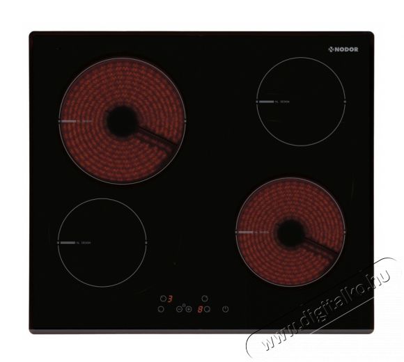Nodor V 4060 BK Kerámia főzőlap Konyhai termékek - Sütő-főzőlap, tűzhely (beépíthető) - Elektromos főzőlap (beépíthető) - 358557