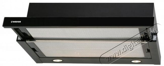 Nodor EXTENDER 60 BLACK GLASS teleszkópos páraelszívó Konyhai termékek - Páraelszívó - Beépíthető / kihúzható - 358484