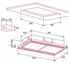 Nodor ISLA SLIMOS 900 WH mennyzetbe építhető páraelszívó Konyhai termékek - Páraelszívó - Sziget fölé - 358518
