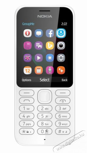 Nokia 222 DS mobiltelefon - fehér Mobil / Kommunikáció / Smart - Klasszikus / Mobiltelefon időseknek - 301698