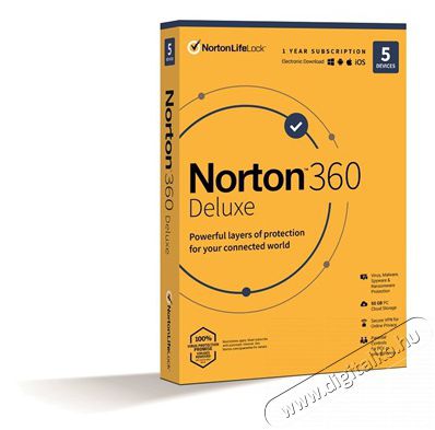 NORTON 360 Deluxe 50GB HUN 1 Felhasználó 5 gép 1 éves dobozos vírusirtó szoftver Fotó-Videó kiegészítők - Egyéb fotó-videó kiegészítő - Szoftver / képszerkesztő - 434485