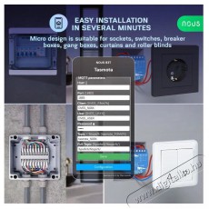 NOUS  B3T WiFi Tasmota Kapcsoló modul (2 csatorna, fogyasztásmérés) / Redőnyvezérlő modul (1 csatorna, ESP32) Újdonságok - Új termékek - 521951
