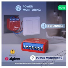 NOUS  B3Z ZigBee Okos kapcsolómodul (2 csatorna, fogyasztásméréssel) Újdonságok - Új termékek - 521952