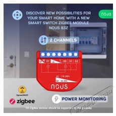 NOUS  B3Z ZigBee Okos kapcsolómodul (2 csatorna, fogyasztásméréssel) Újdonságok - Új termékek - 521952