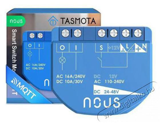 NOUS  B1T WiFi Tasmota kapcsol&oacute;modul (1 csatorna, fogyaszt&aacute;sm&eacute;r&eacute;s n&eacute;lk&uuml;l, ESP32) &Uacute;jdons&aacute;gok - &Uacute;j term&eacute;kek - 521949