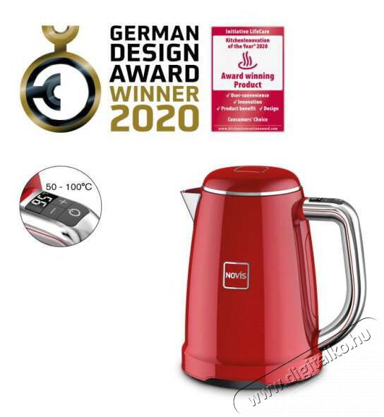 Novis KTC1, piros Konyhai term&eacute;kek - V&iacute;zforral&oacute; / teafőző - 513138