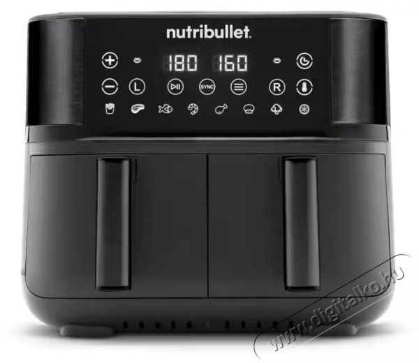 Nutribullet Twin Drawer NBA081B fekete forrólevegős sütő Konyhai termékek - Konyhai kisgép (sütés / főzés / hűtés / ételkészítés) - Légkeveréses főzőgép / elektromos kukta / multifunkciós sütő - 505119