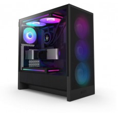 NZXT H5 Flow RGB (2024) fekete RGB (táp nélküli) ablakos mATX ház Iroda és számítástechnika - Számítógép tartozék - Számítógépház - 516251