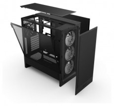 NZXT H5 Flow RGB (2024) fekete RGB (táp nélküli) ablakos mATX ház Iroda és számítástechnika - Számítógép tartozék - Számítógépház - 516251