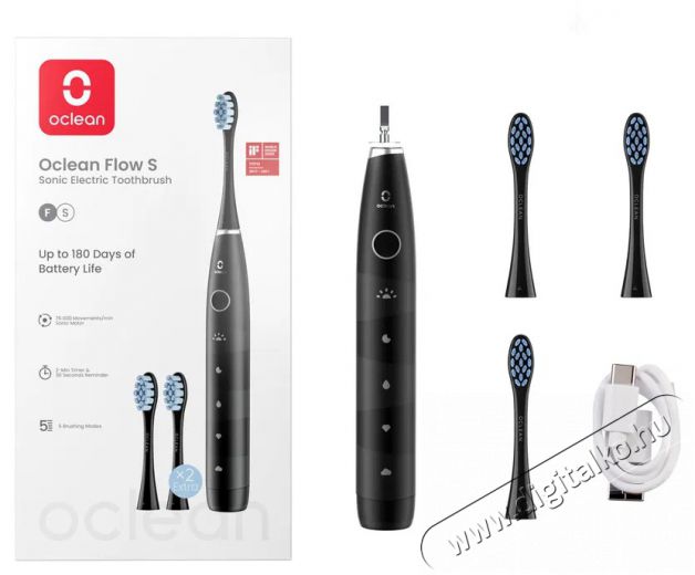 OCLEAN Flow S Black Elektromos fogkefe Szépségápolás / Egészség - Száj / fog ápolás - Elektromos fogkefe - 525420