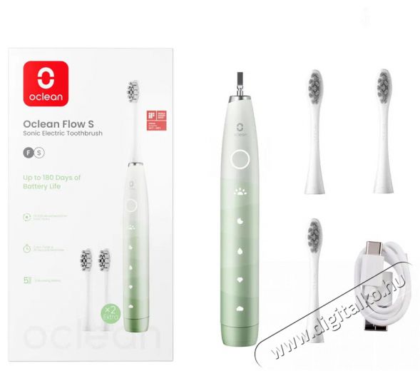 OCLEAN Flow S Green Elektromos fogkefe Szépségápolás / Egészség - Száj / fog ápolás - Elektromos fogkefe - 525421