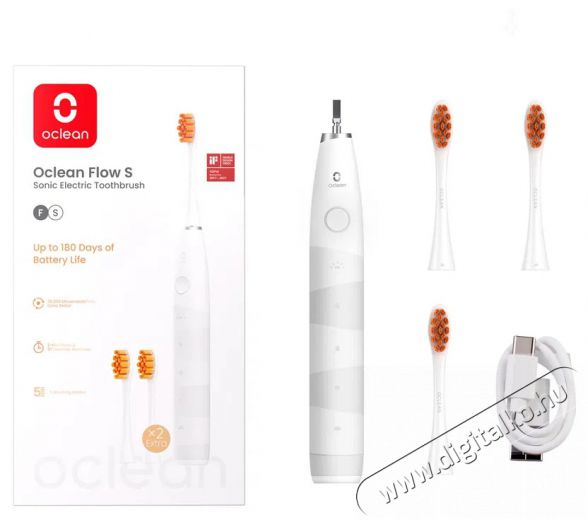 OCLEAN Flow S White Set Elektromos fogkefe Szépségápolás / Egészség - Száj / fog ápolás - Elektromos fogkefe - 525422