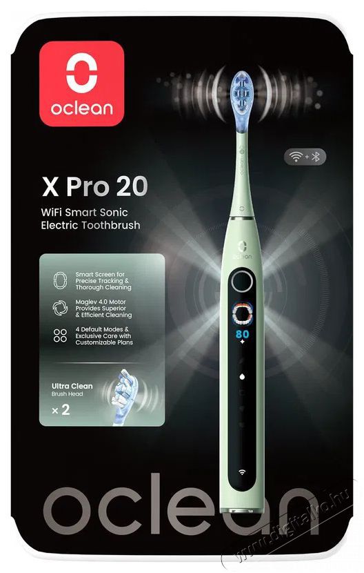 OCLEAN X Pro 20 Green Elektromos fogkefe Sz&eacute;ps&eacute;g&aacute;pol&aacute;s / Eg&eacute;szs&eacute;g - Sz&aacute;j / fog &aacute;pol&aacute;s - Elektromos fogkefe - 525432