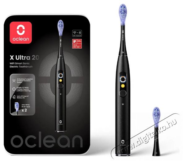 OCLEAN X Ultra 20 Black Elektromos fogkefe Szépségápolás / Egészség - Száj / fog ápolás - Elektromos fogkefe - 525442