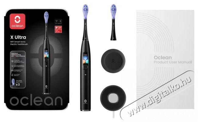 OCLEAN X Ultra Black Elektromos fogkefe Szépségápolás / Egészség - Száj / fog ápolás - Elektromos fogkefe - 525446