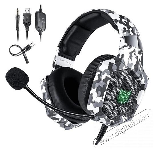 Onikuma K8 Camou Gray Audio-Video / Hifi / Multimédia - Fül és Fejhallgatók - Fejhallgató - 510148