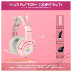 Onikuma K9 With Cat Ears Pink Audio-Video / Hifi / Multimédia - Fül és Fejhallgatók - Fejhallgató - 510144