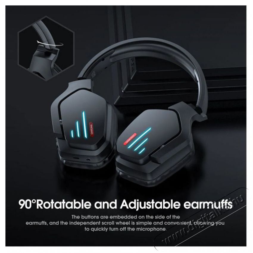 Onikuma B60 LED Wireless Bluetooth Gaming Headset Audio-Video / Hifi / Multim&eacute;dia - F&uuml;l &eacute;s Fejhallgat&oacute;k - Fejhallgat&oacute; mikrofonnal / headset - 529023