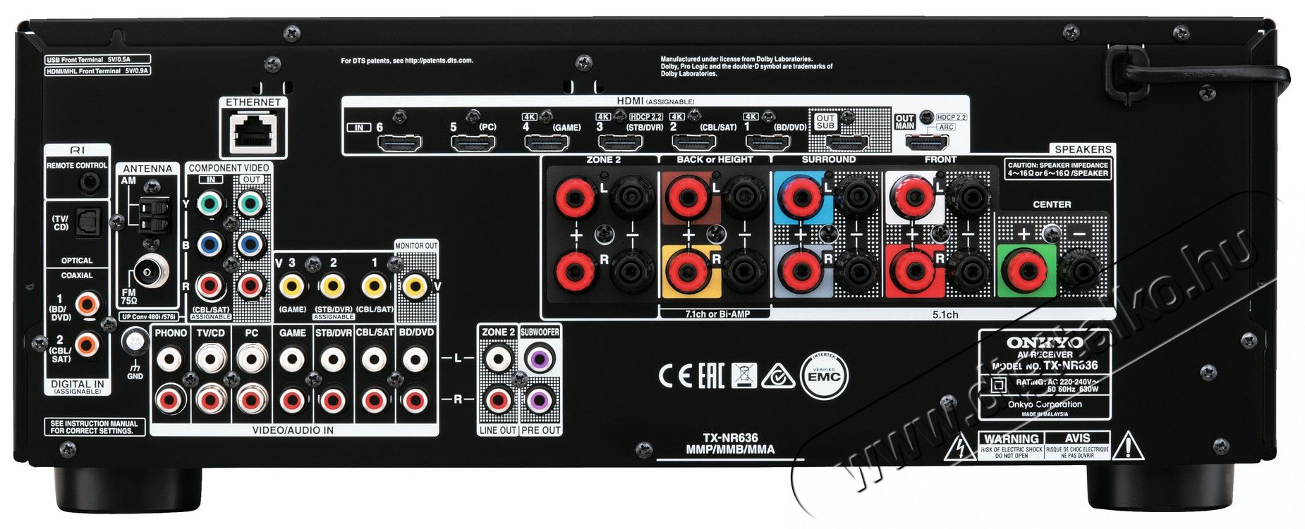 Onkyo TX-NR636E R&aacute;di&oacute;erős&iacute;tő - fekete Audio-Video / Hifi / Multim&eacute;dia - Hifi - Sztere&oacute; - Sztere&oacute; erős&iacute;tő - 279409