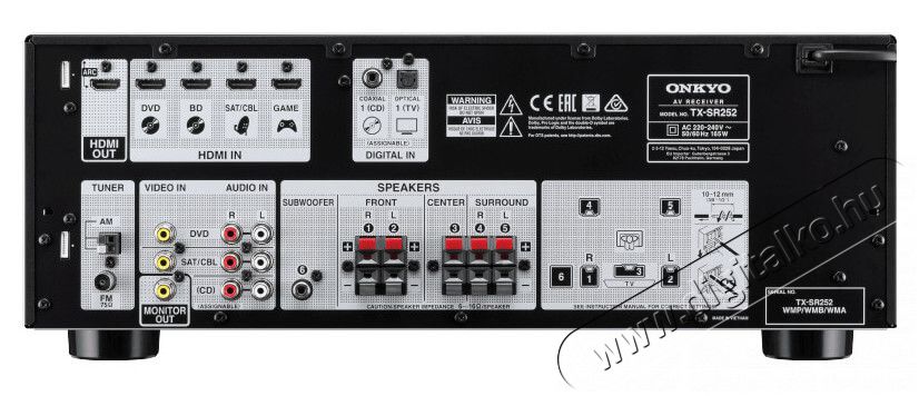 Onkyo TX-SR 252 BL 5.1 házimozi rendszer - fekete Audio-Video / Hifi / Multimédia - Házimozi - Összeállított házimozi szett - 316305