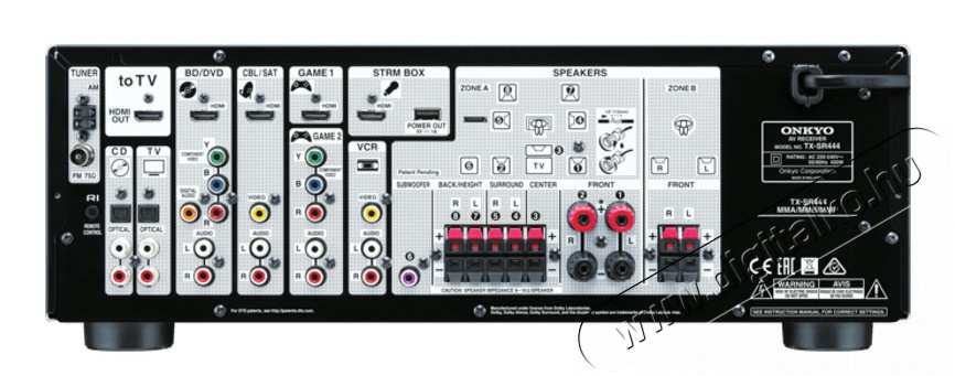 Onkyo TX-SR444 7.1 házimozi erősítő - ezüst Audio-Video / Hifi / Multimédia - Házimozi - Házimozi erősítő - 300053
