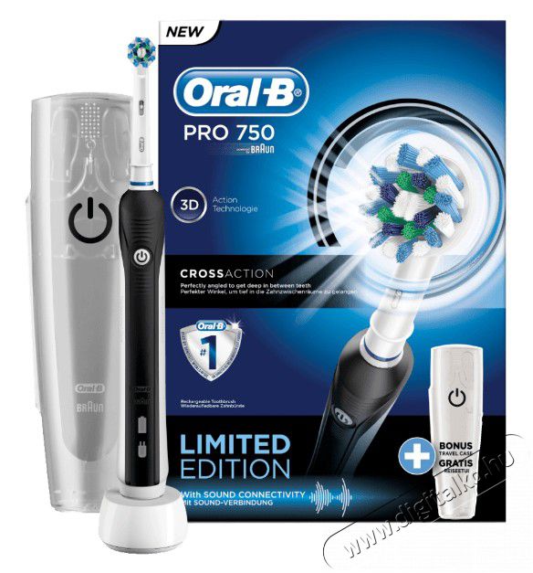 BRAUN Oral-B D16.513.UX elektromos fogkefe, fekete + utazó tok Szépségápolás / Egészség - Száj / fog ápolás - Elektromos fogkefe - 296080