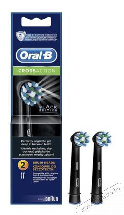 Oral-B CrossAction 2 db-os fekete fogkefefej szett Sz&eacute;ps&eacute;g&aacute;pol&aacute;s / Eg&eacute;szs&eacute;g - Sz&aacute;j / fog &aacute;pol&aacute;s - Elektromos fogkefe - 384577