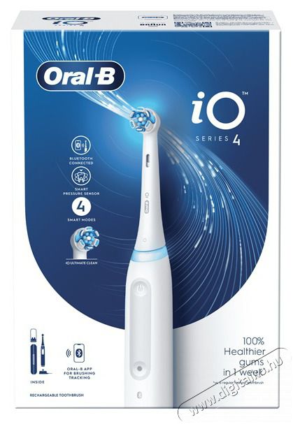 Oral-B iO Series 4 feh&eacute;r elektromos fogkefe Sz&eacute;ps&eacute;g&aacute;pol&aacute;s / Eg&eacute;szs&eacute;g - Sz&aacute;j / fog &aacute;pol&aacute;s - Elektromos fogkefe - 398066