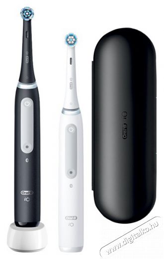 Oral-B iO Series 4 2 db-os matt fekete+fehér elektromos fogkefe szett Szépségápolás / Egészség - Száj / fog ápolás - Elektromos fogkefe - 442517