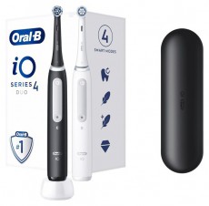 Oral-B iO Series 4 2 db-os matt fekete+fehér elektromos fogkefe szett Szépségápolás / Egészség - Száj / fog ápolás - Elektromos fogkefe - 442517