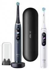 Oral-B iO Series 8 2 db-os fekete+fehér elektromos fogkefe szett Szépségápolás / Egészség - Száj / fog ápolás - Elektromos fogkefe - 442485