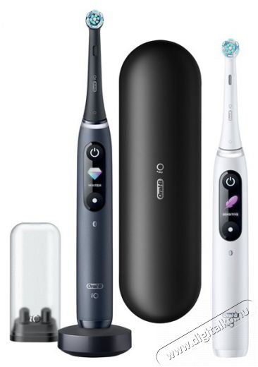 Oral-B iO Series 8 2 db-os fekete+fehér elektromos fogkefe szett Szépségápolás / Egészség - Száj / fog ápolás - Elektromos fogkefe - 442485