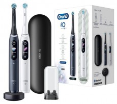 Oral-B iO Series 8 2 db-os fekete+fehér elektromos fogkefe szett Szépségápolás / Egészség - Száj / fog ápolás - Elektromos fogkefe - 442485